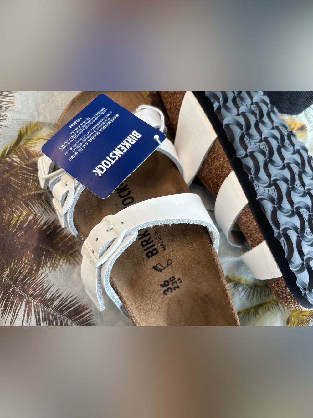 Birkenstock 💅 Franca White Patent Leather Sandals Slides Size 36 38 41 5 6 7 10